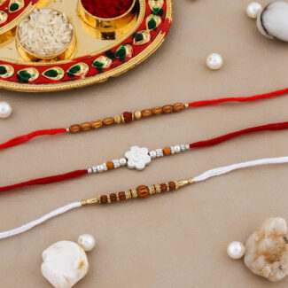 Sacred Rudraksh & Om Rakhi Combo