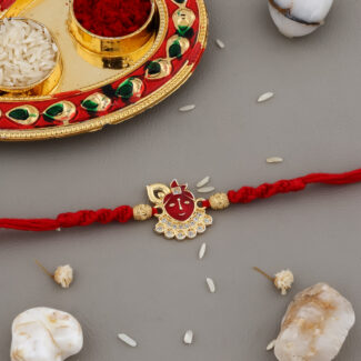 Shreenath Ji Rakhi for Bhai with Greeting Card, Chocolate, and Festive Packaging